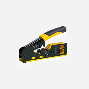 Pince à sertir LogiLink WZ0060 pour câbles réseau RJ45 RJ11 140mm noir et jaune avec lames de coupe