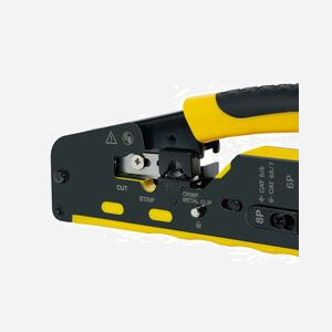 Pince à sertir LogiLink WZ0060 pour câbles réseau RJ45 RJ11 140mm noir et jaune avec lames de coupe - Miniature 3