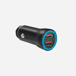 Chargeur auto LogiLink PA0285 USB double port 12-24V charge rapide universel allume-cigare noir - Miniature 2