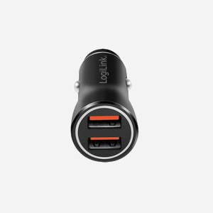 Chargeur auto LogiLink PA0285 USB double port 12-24V charge rapide universel allume-cigare noir - Miniature 3