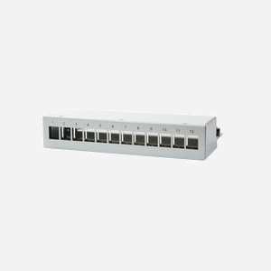 Baie de brassage LogiLink NK4052 10 Gigabit Ethernet Cat6a 12 ports gris avec câbles jaunes 221x113x44.5mm
