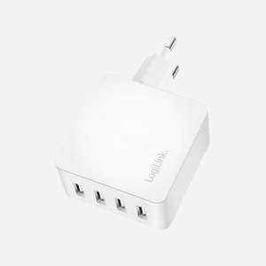 Chargeur LogiLink PA0336W 4 ports USB 2.0 24W charge rapide 100-240V universel blanc avec protections multiples - Miniature 2