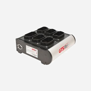 Chargeur de batterie GTS HCH-9006-CHG domestique Lithium-Ion Li-Ion et Lithium Polymère LiPo noir et argent aluminium 159x165x66mm