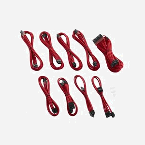 Kit de câbles d'alimentation interne CableMod CM-PCSI-FKIT-NKR-R 0,7m connecteurs droits 9 pièces rouge et noir - Miniature 2