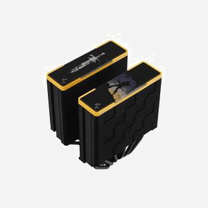Refroidisseur processeur DeepCool AK620 Zero Dark Zoria double tour 2x120mm FDB 6 caloducs cuivre noir jaune - Miniature 5