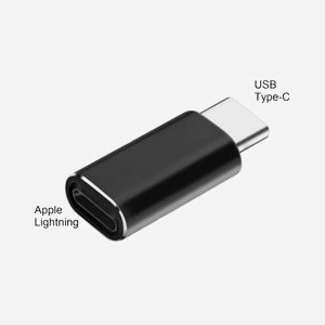 Adaptateur DLH USB-C mâle vers Apple Lightning femelle pour charge et synchronisation smartphones et tablettes
