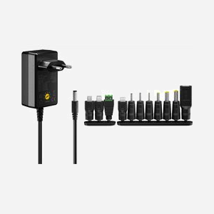 Chargeur universel Goobay 64569 secteur 11 adaptateurs DC USB-C USB-A Mini-B Micro-USB noir intérieur - Miniature 3