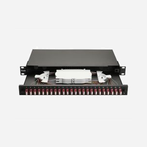 Baie de brassage fibre optique Equip 337214 1U 19" connecteurs LC OM4 montage rack noir 485x43.5x240mm - Miniature 4