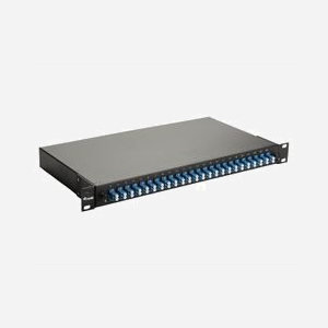 Baie de brassage fibre optique Equip 337210 1U 19" connecteurs LC UPC OS2 montage rack noir 485mm