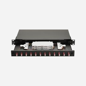 Baie de brassage fibre optique Equip 337204 1U 19" connecteurs LC OM4 montage rack noir 485x43.5x240mm - Miniature 4