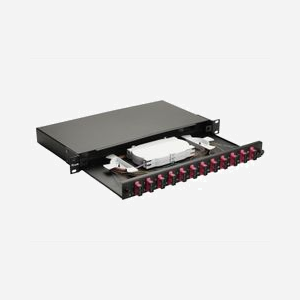 Baie de brassage fibre optique Equip 337304 1U 19" connecteurs SC OM4 montage rack noir 485x43.5x240mm - Miniature 2