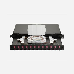 Baie de brassage fibre optique Equip 337304 1U 19" connecteurs SC OM4 montage rack noir 485x43.5x240mm - Miniature 5