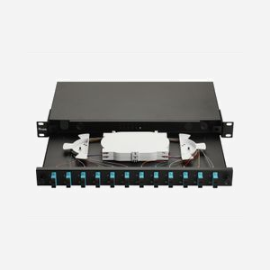 Baie de brassage fibre optique Equip 337302 1U 19" connecteurs SC OM3 montage rack noir 485x43.5x240mm - Miniature 4