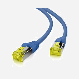 Câble réseau Helos 263763 Cat6a S/FTP blindé RJ-45 30m bleu rond pour Ethernet 10 Gigabit - Miniature 1