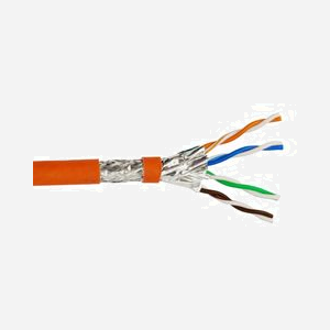 Câble réseau Helos 263842 Cat7 S/FTP 500m RJ-45 vers RJ-45 blindage double rond orange