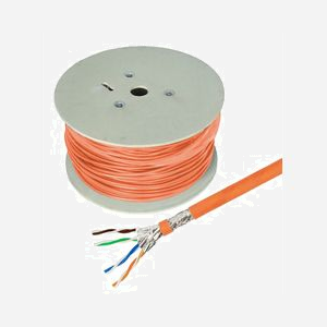 Câble réseau Helos 263842 Cat7 S/FTP 500m RJ-45 vers RJ-45 blindage double rond orange - Miniature 2