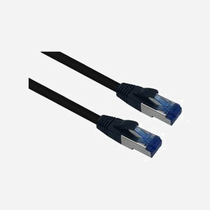 Câble réseau Helos 205591 Cat6a S/FTP 60m RJ-45 vers RJ-45 blindage double noir pour Ethernet
