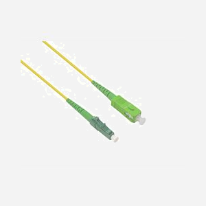 Câble fibre optique Helos 372016 LC/SC 3m monomode 9µm G.657.A2 duplex vert et jaune