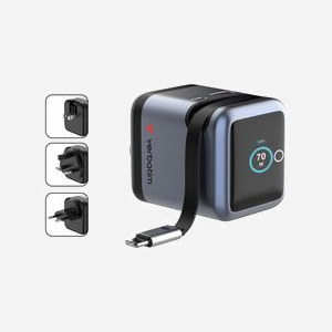 Chargeur Verbatim 32059 universel 2 ports USB-C charge rapide 100-240V avec câble 0,8m noir gris - Miniature 2