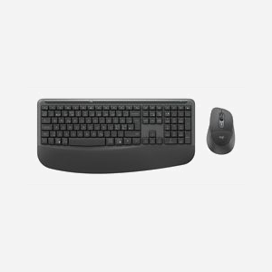 Clavier souris Logitech Signature Comfort MK880 sans fil USB Bluetooth QWERTY anglais avec repose-poignets graphite - Miniature 1