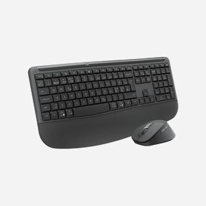 Clavier souris Logitech Signature Comfort MK880 sans fil USB Bluetooth QWERTY anglais avec repose-poignets graphite - Miniature 3