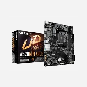 Carte Mère GIGABYTE A520M H ARGB Socket AM4 AMD Ryzen 5000 DDR4 5100MHz M.2 PCIe 3.0 x4 LAN 1GbE USB 3.2 Gen 1