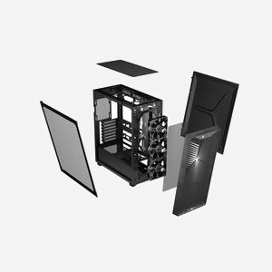 Boîtier Corsair 3200D RS Midi Tower ATX gris avec 3 ventilateurs 120mm alimentation bas 3.5"/2.5" 219x458x495mm - Miniature 3