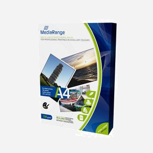 Papier photo MediaRange MRINK101 A4 210x297mm 130g/m² finition mat pour jet d'encre boîte 100 feuilles