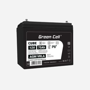 Batterie Green Cell AGM12V75AH-J 12V 75Ah Sealed Lead Acid VRLA pour onduleur 260x169mm 20.3kg