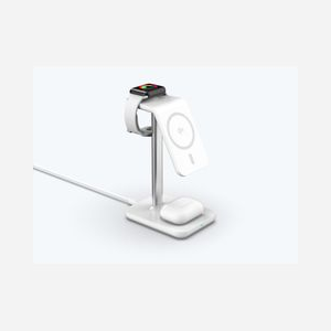 Chargeur sans fil eSTUFF ES638310 magnétique 3-en-1 15W MagSafe iPhone 12-16 Apple Watch AirPods QI2 aluminium - Miniature 2