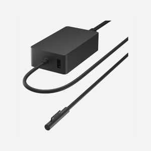 Chargeur Microsoft Surface 65W pour ordinateur portable et tablette avec port USB 2.0 câble 1.7m noir - Miniature 1