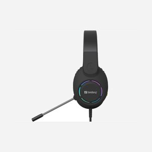 Casque gaming Sandberg BossBlaster USB stéréo avec microphone intégré arceau réglable et éclairage LED - Miniature 4