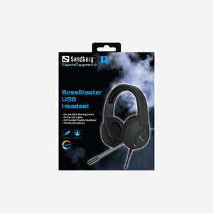 Casque gaming Sandberg BossBlaster USB stéréo avec microphone intégré arceau réglable et éclairage LED - Miniature 5