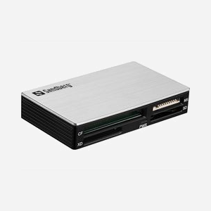 Lecteur de cartes Sandberg USB 3.0 Multi Card Reader CF/MMC/MS/SD interface USB 3.2 Gen 1 Type-A noir et argent