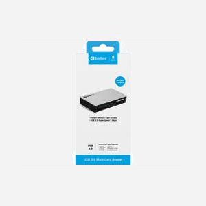 Lecteur de cartes Sandberg USB 3.0 Multi Card Reader CF/MMC/MS/SD interface USB 3.2 Gen 1 Type-A noir et argent - Miniature 2