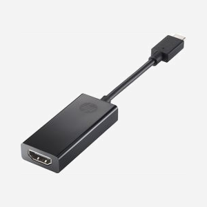 Adaptateur HP USB-C vers HDMI N9K77AA pour projection audio et vidéo haute définition compatible ordinateurs portables et tablettes - Miniature 1