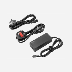 Chargeur Sandberg 135-83 USB-C PD 65W universel charge rapide secteur EU+UK avec câble USB-C fixe noir - Miniature 1