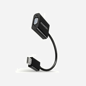 Adaptateur Axagon RVH-VGN HDMI Type A vers VGA D-Sub 0,15m avec conversion signal numérique-analogique noir