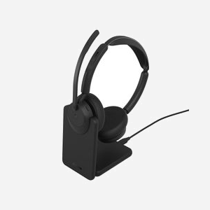 Casque sans fil Jabra Evolve3 45 Bluetooth USB Type-A arceau avec 3 microphones pour bureau et centre d'appels noir - Miniature 2