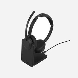 Casque sans fil Jabra Evolve3 45 Bluetooth USB Type-A arceau 3 microphones pour bureau et centre d'appels noir - Miniature 2