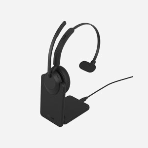 Casque sans fil Jabra Evolve3 45 Bluetooth USB Type-A arceau avec 3 microphones pour bureau et centre d'appels noir - Miniature 2