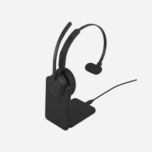Casque Jabra Evolve3 45 sans fil Bluetooth USB Type-C arceau 3 microphones pour bureau et centre d'appels noir - Miniature 2