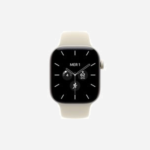 Montre connectée Apple Watch Series 12 OLED 42mm 374x446 pixels écran tactile 5G GPS WiFi satellite blanc - Miniature 2