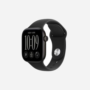 Montre connectée Apple Watch Series 12 OLED 42mm 374x446 pixels écran tactile 5G WiFi GPS satellite noir
