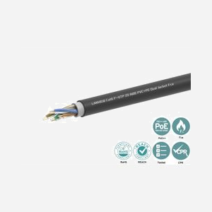 Câble réseau Lanview Cat6 F/UTP 305m 4x2 conducteurs PE ISO/IEC 11801 EIA/TIA 568B rond extérieur - Miniature 2