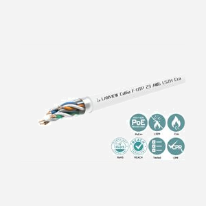 Câble réseau Lanview LVN122165 Cat6a F/UTP 500m blanc LSZH 4x2 conducteurs PE pour haute vitesse - Miniature 3