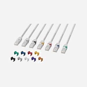 Câble réseau Lanview SmartClick Cat6a U/UTP 0,5m blanc LSZH avec clips couleur amovibles PoE 100W - Miniature 3