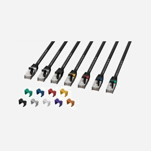 Câble réseau Lanview SmartClick Cat6a S/FTP 10m noir LSZH avec clips couleur amovibles et support PoE 100W - Miniature 3
