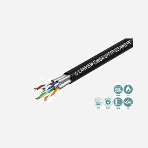 Câble réseau Lanview LVN122445 Cat6a U/FTP 500m noir 4x2 conducteurs PE extérieur ISO/IEC 11801 - Miniature 2