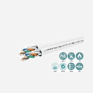 Câble réseau Lanview LVN122163 Cat6a U/FTP blindé 305m blanc rond LSZH pour transmission données haute vitesse - Miniature 3